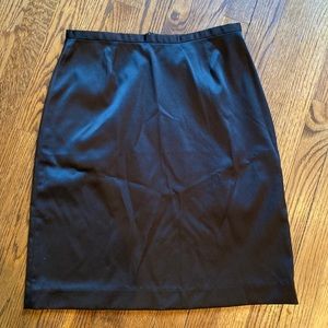 Silk-Like Black Mini Skirt